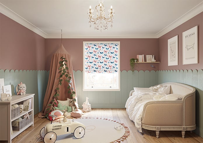 Butterfly Garden, Crystal - Motorised Roman Blind - Image 8